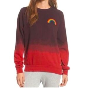 AVIATOR NATION Deep Dyed Ombre Sweatshirt with Rainbow  Size Women’s XXL